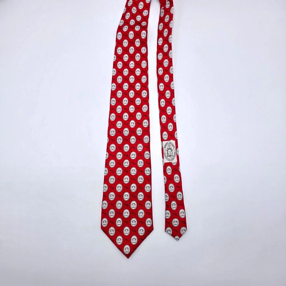 Vineyard Vines Mens Newark Academy Silk Tie Red Custom Collection Made in USA